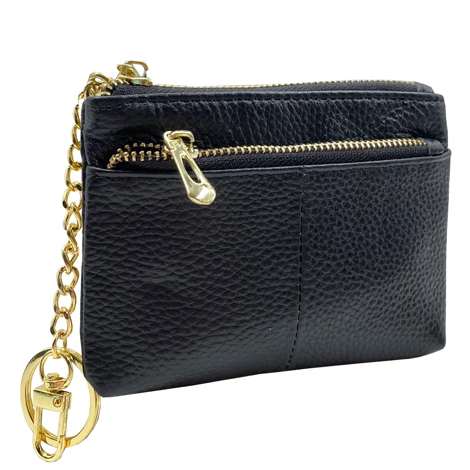 Beurlike Women's RFID Wallet Leather Small Card Holder Keychain, Black, s, Fashion