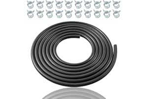 KIKITE 10 Feet 3/16 Inch ID Fuel Line Hose Compatible with Honda Champion Predator Briggs & Stratton Kohler Kawasaki Small Engine Generator Kart Minibike Rubber Fuel Hose with 20 Clamps