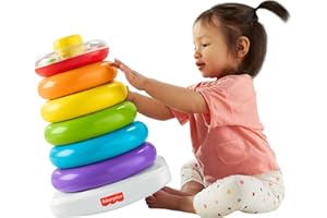Fisher-Price Baby & Toddler Toy Giant Rock-a-Stack, 14+ Inches Tall, Multi-Color Ring Stacker for Ages 1+ Years