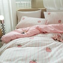 Feelyou Girls Strawberry Comforter Set Twin Size - Cute Kawaii Bedding, 1 Comforter & 1 Pillowcase - View #12