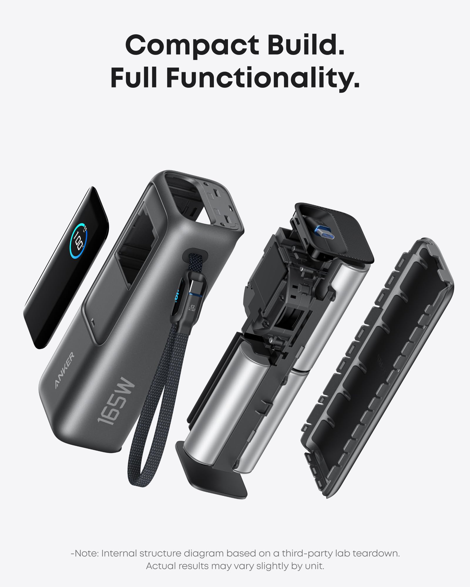 Anker 165W 25000mAh Laptop Powerbank mit 70cm ausziehbarem Kabel 8