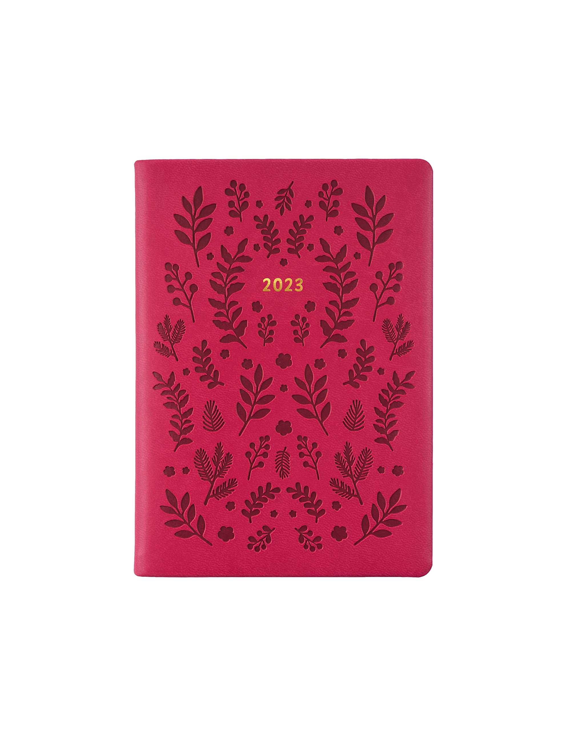 Letts of London Woodland A6 week to view 2023 diary - pink (23-082168)