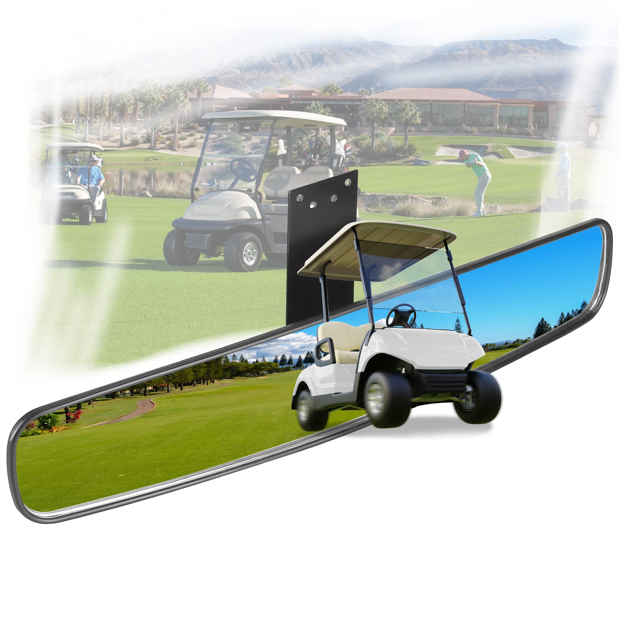 10L0L Golf Buggy Mirror - Easy to Install Rear View Golf Cart Mirror with HD Glass for Optimal Visibility on the Golf Course, Fits for Yamaha Club Car EZGO and Others