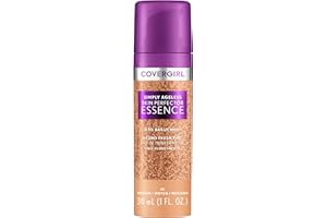 Covergirl Simply Ageless Skin Perfector Essence Foundation, 40 Medium, Tinted Skin Perfector, Skincare Makeup Hybrid, Sheer Tint, Radiant Finish, Skin-Like Finish, Vegan Formula, 1.0oz