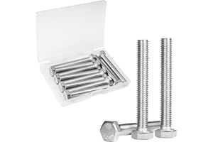 Yinpecly 10 Pcs M8 Hex Bolts M8-1.25 x 60mm Hex Head Screw Bolt 304 Stainless Steel M8-1.25mm Hexagon Bolts Hex Head Screws, Metric Machine Fully Thread, Bright Finish