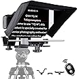 GVM Teleprompters for ipad Smartphone Tablet DSLR Camera Portable 10.5" Teleprompter Kit with Remote Control & App,Solid Aluminum Constructions,Colorless Spectroscope,Ultra HD Wide-Angle Lens