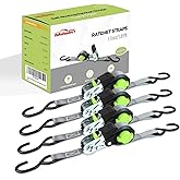 Autofonder Ratchet Straps Heavy Duty 4 Pack -1in x 15 FT - 1500 LB Break Strength – with Chromoly S Hooks - Cargo Straps for Moving, Appliances, Motorcycle-Self-Storing NeatStrap