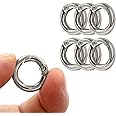 Augiimor 10 Pcs Durable Spring O Rings, Premium Zinc Alloy Round Spring Clips Strong Metal Split Rings for Purses, Keyring and Handbag(Silver, Inner Dia:11mm/0.43 inch,Outer Dia: 18mm/0.7 inch)