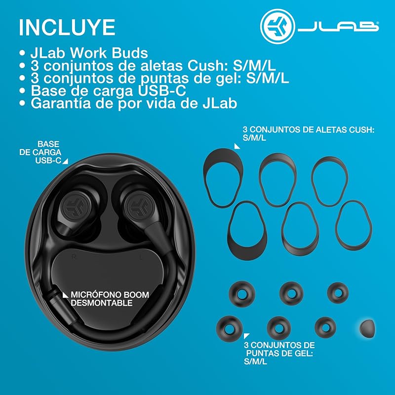 Auscultadores Bluetooth sem fios Work Buds com microfone - 55h
