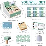 OSLINE Wooden Cash Register Set for Kids Montessori Learning Pretend Play view 2