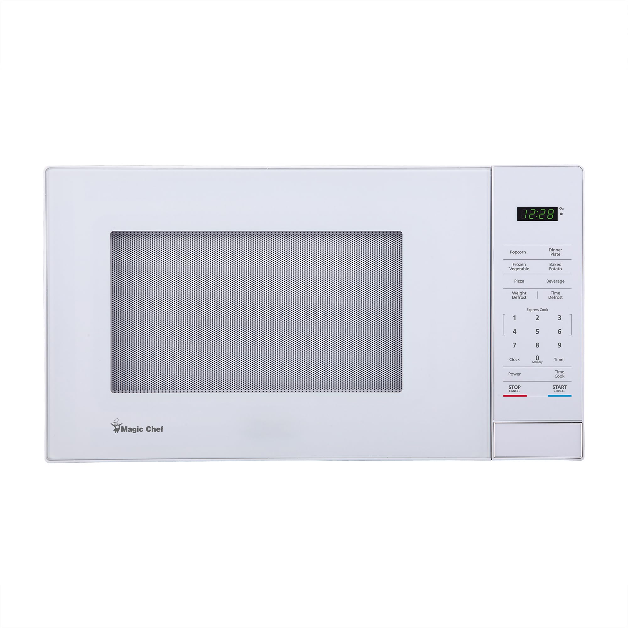 Magic Chef Compact Countertop Microwave Oven, 1,000 Watts, White, 1.1 Cu. Ft. - Digital Kitchen Appliance with One-Touch Cooking, Child Lock, Timer, Reheat, Defrost, and 10 Power Levels