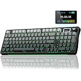 AULA S98 Pro Wireless Mechanical Keyboard with Screen & Knob,2.4GHz/USB-C/BT5.0 Hot Swappable Creamy Keyboard,Pre-lubed Linear Switches,Side Printed PBT Keycaps,RGB Backlit Gaming Keyboards