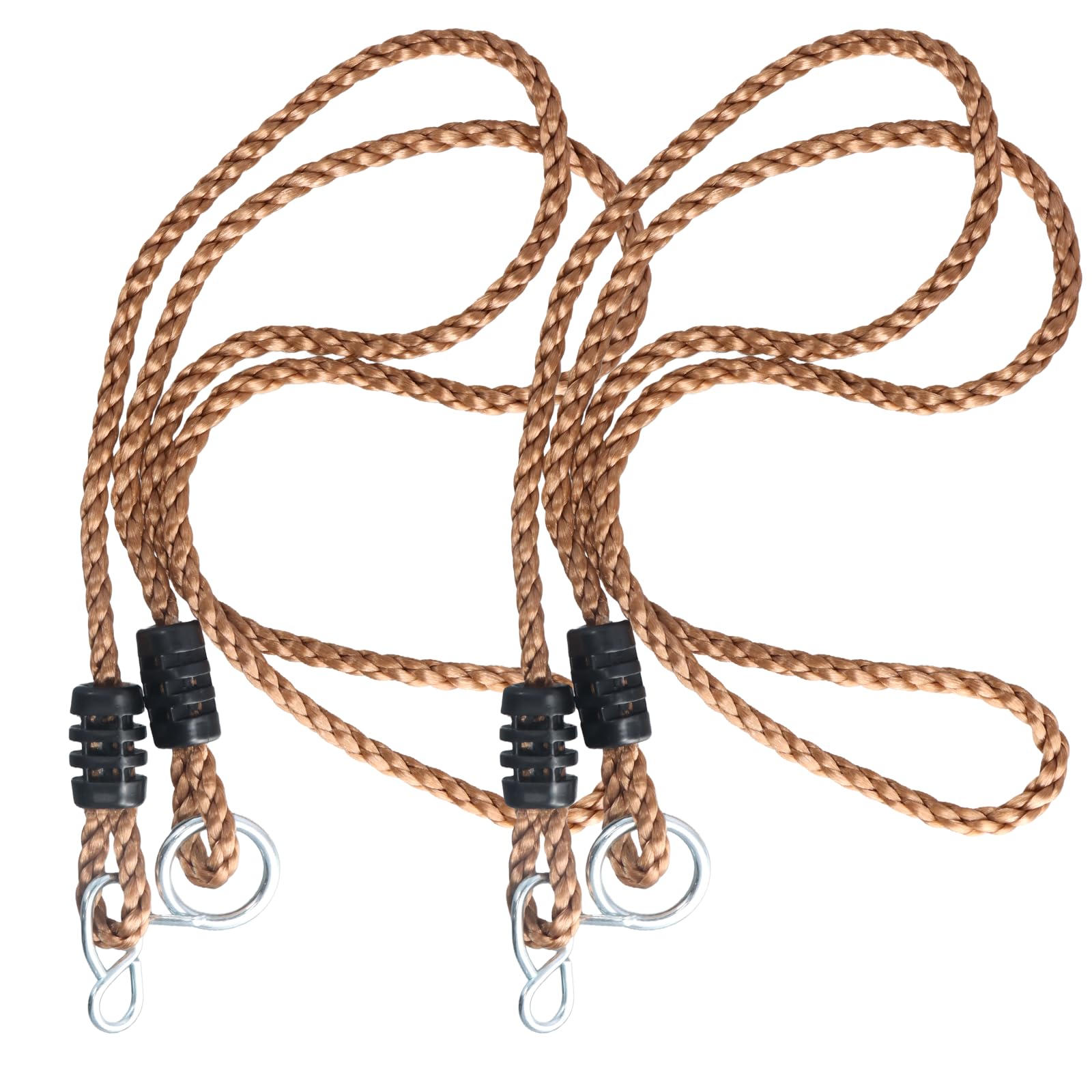 Tree Swing Rope Hammock Chair Straps Hanging Kit, 2Pcs 1.8m Adjustable Swing Ropes, 10mm Diameter, Nylon Rope Holds to 200kg Perfect for Indoor Outdoor Tree Branch Camping Playground Accessories