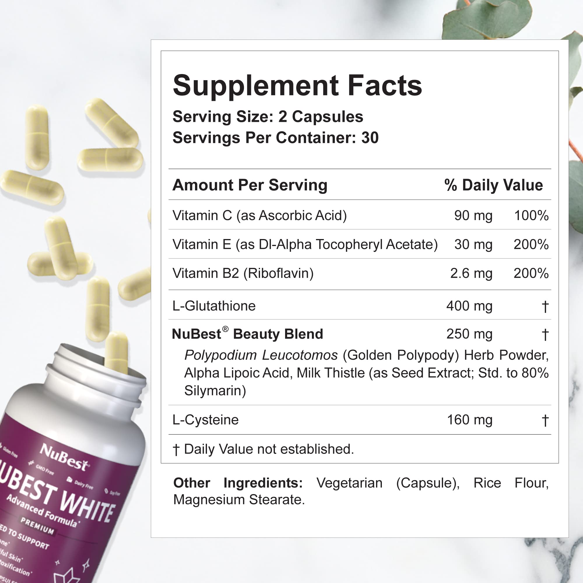 nubest glutathione review NuBest Nubest White, 60 Vegetarian Capsules : Target