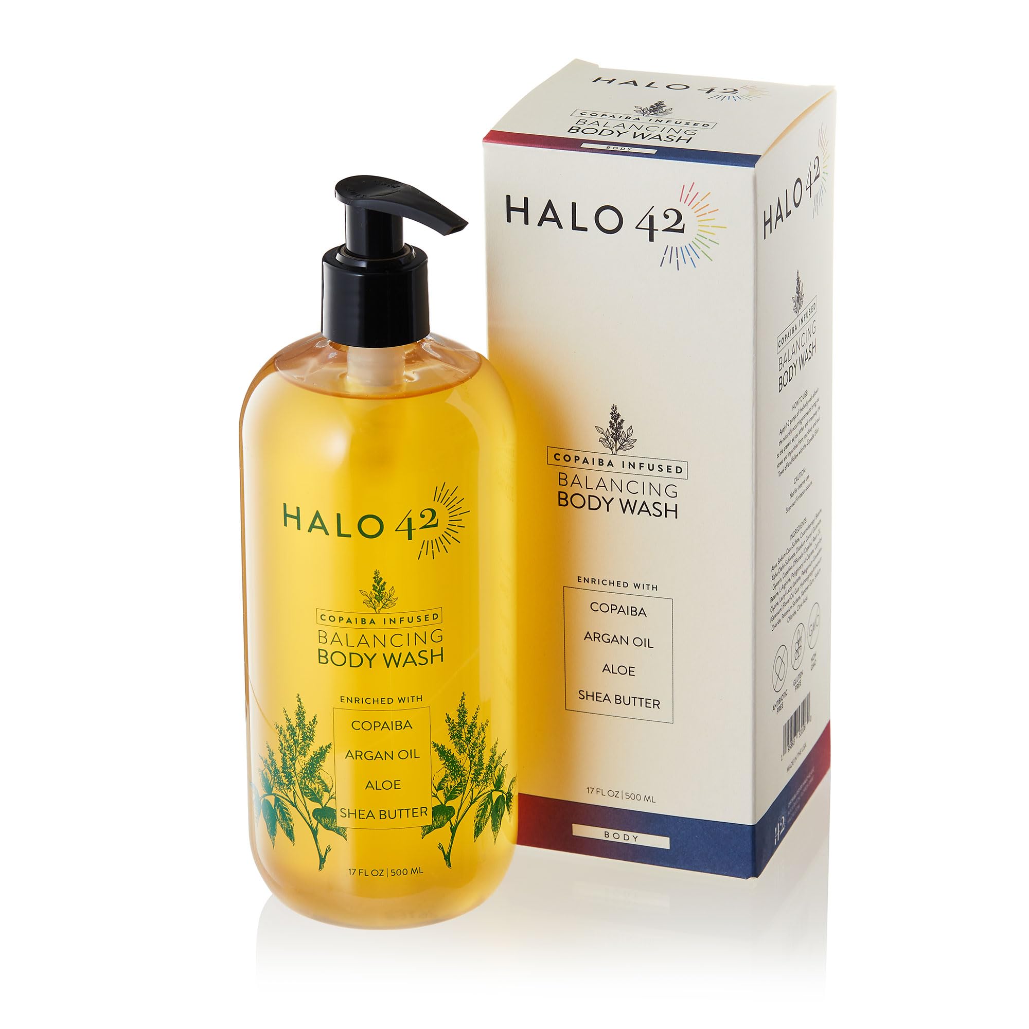 Body Wash – Organic & Natural Copaiba Infused Shower Gel Cleanser, Hydrating Skin Cleanser with Aloe Vera, Argan Oil and Shea Butter – Soothing & Refreshing Formula for All Skin Types – 16 oz