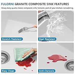 33 Granite Composite Kitchen Sink - Fulorni 33x19