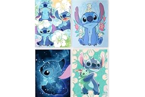 GemZono 4 Pack Diamond Painting Kits for Adults Diamond Painting DIY 5D Princess Carton Art Diamond Art Paint with Round Diamond Dots Full Drill Gem Art Painting Kit for Home Wall Decor Gifts12x16inch