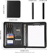Leathario A4 Portfolio Folder 4-Ring Vegan Leather with Accessories view 2