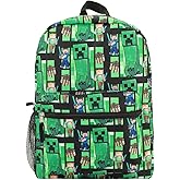 Bioworld Minecraft Creeper All-Over Print 18" Backpack