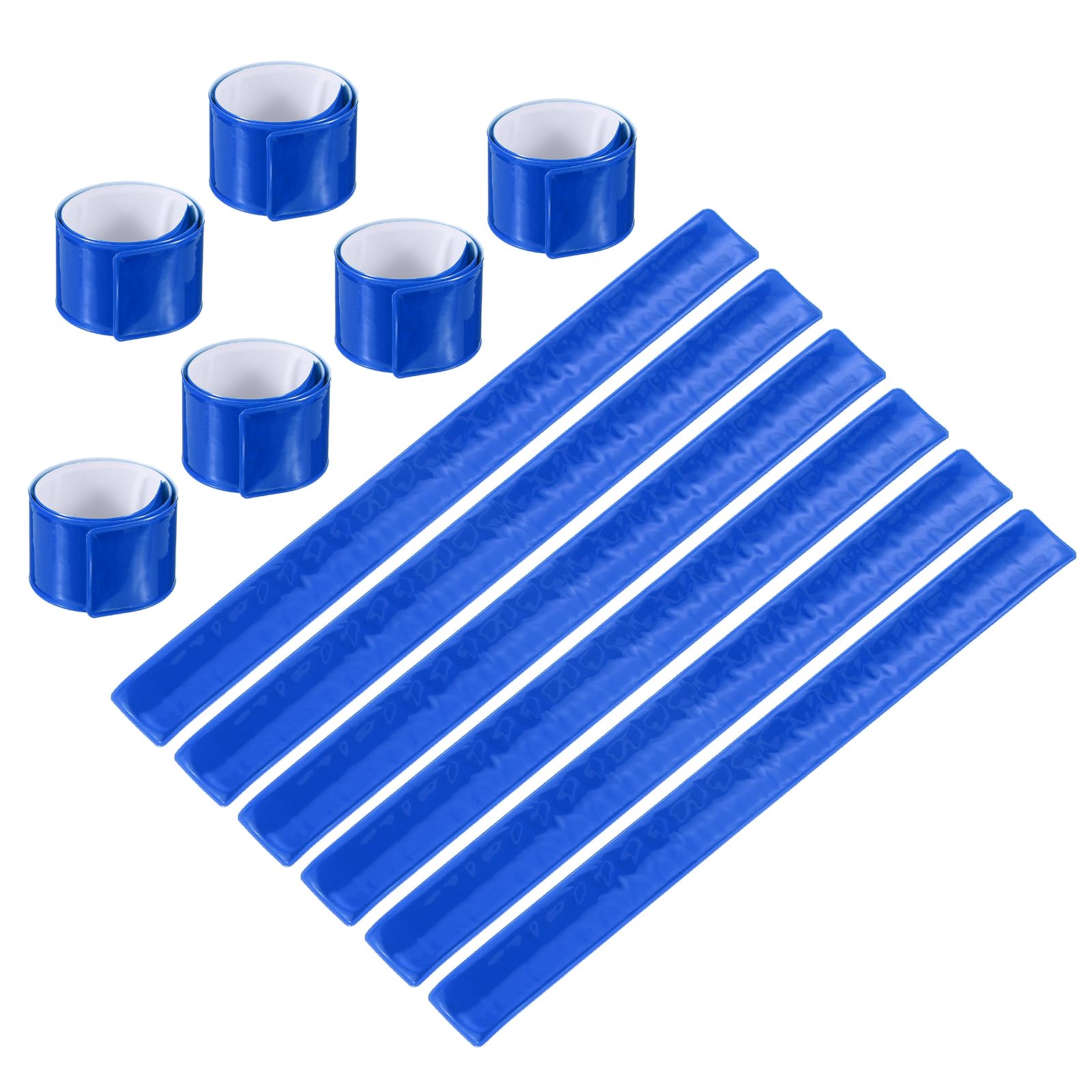 PATIKIL Reflective Slap Bands, 20 Pcs Reflector Band Snap Bracelet Armbands High Visibility Safety Reflectors Wrist Strap Strips for Night Jogging Cycling Running Hiking, Dark Blue