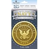 Paper House Productions STDM-0812E 3D Cardstock Stickers, Navy Emblem