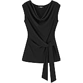 ZESICA Women's Summer Business Casual Tank Tops 2026 Cowl Neck Sleeveless Knit Slim Shirts Spring Work Dressy Blouses