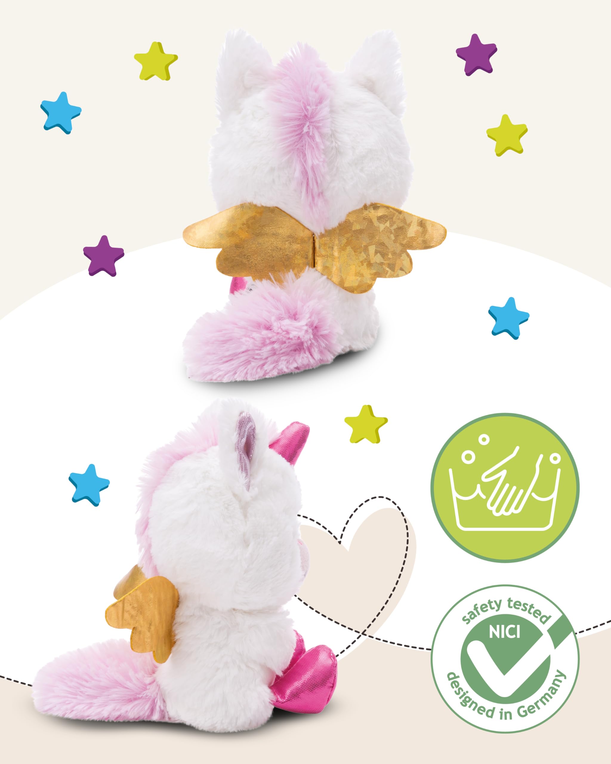 NICI Kuscheltier GLUBSCHIS Einhorn Glowy Kaddi 15cm weiß - Stofftier aus weichem Plüsch, niedliches Plüschtier zum Kuscheln und Spielen, für Kinder & Erwachsene, tolle Geschenkidee - 49695 3