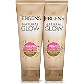 Jergens Natural Glow Self Tanner Body Lotion, Daily Sunless Tanning, Medium to Deep Skin Tone, Daily Moisturizer with Coconut Oil, Vitamin E and Antioxidants, 7.5 Oz, Pack of 2