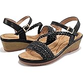 Aomigoct Wedge Sandals for Women Dressy: Comfortable Strappy Womens Platform Sandals - Casual Summer Wedding Walking Shoes