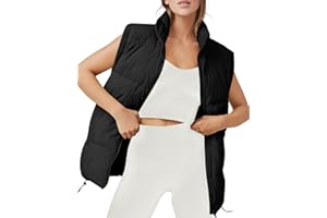 AUTOMET Puffer Vest Women Sleeveless Zip Up Outerwear Warm Puffer Lightweight Down with Pocket Fall Winter Jackets Coats 2023