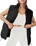 AUTOMET Puffer Vest Women Sleeveless Winter Zip Up