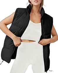 AUTOMET Puffer Vest Women Sleeveless Winter Zip Up