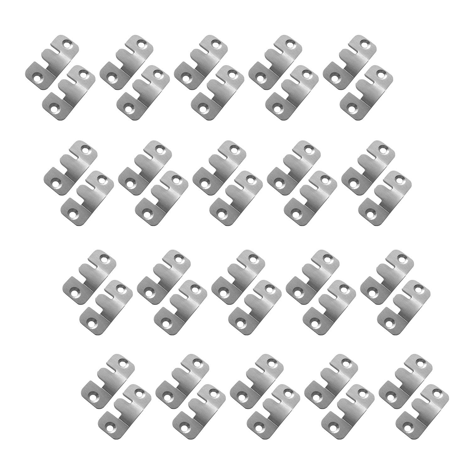 LIKERAINY Heavy Duty Small Metal Flush Mount Brackets Sectional Interlocking Connector for Sofa Furniture Photo Frame Mirror Panel Connecting Concealed Hanger Z Clips 20 Pairs