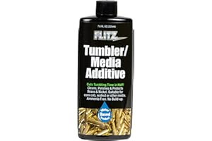Flitz Tumbler Media Additive - 7.6oz Bottle of USA-Made Brass Cleaner Reloading Liquid for Ammo, Copper, & All Metals - Ammonia-Free Tumbling Polish to Remove Oxidation, Powder Residue (1 Pack)