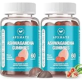 AFXMATE Ashwagandha Gummies & Vitamin D Gummies for Men & Women 120 Count Aswangdha Supplement (Non-GMO, Sugar Free & Gluten Free)