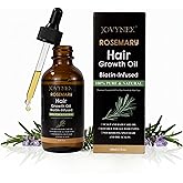 Rosemary Oil for Hair Growth with Biotin - Natural Hair Growth Serum for Thicker Hair, Anti-Hair Loss & Thinning Hair Treatment, Organic Scalp Stimulating Oil for Men & Women (2 fl.oz)