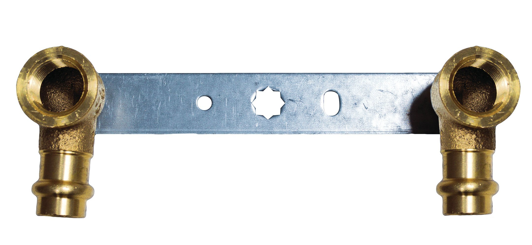 Cornat Press Mounting Set of 2 Angle Valves and Fittings 2 Female Sockets A 15 mm/1/2 Inch Internal Thread/Internal Thread 150 mm Pack of 1, Rotguss, T65771512B