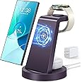 Wireless Charger for Samsung: 3 in 1 Wireless Charging Station for Samsung Galaxy Watch 7 6 5 4 3 Pro Classic Galaxy Buds - Charger Dock Stand for S25 S24 Ultra S23 S22 S21 Note Z Fold Android