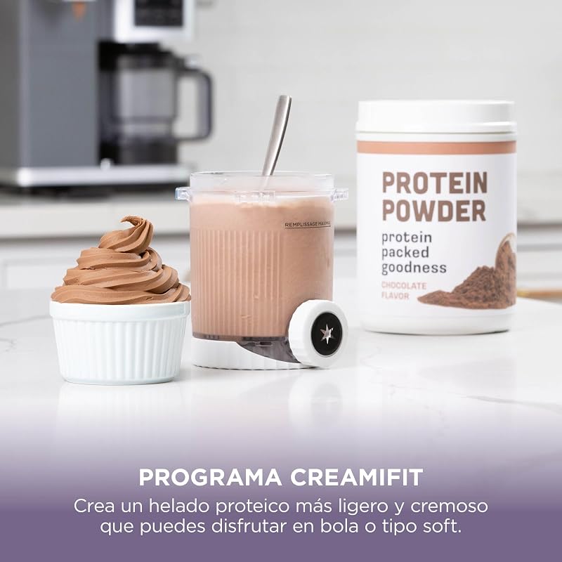 Creami scoop & swirl a sorveteira com 2 cubas e 13 funções prepara sorvetes, sorvetes, sorvetes, smoothies e muito mais, e tem opção de adicionar extras, pedra/ouro, nc701eustgd