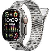 WINGLE Magnetic Mesh Loop for Apple Watch Band Ultra 3/2/1 Band 49mm 46mm 45mm 44mm 42mm 40mm 41mm 38mm Men Women, Stainless Steel Adjustable Metal Strap for iWatch Series 11 10 9 8 7 6 5 4 3 2 1 SE