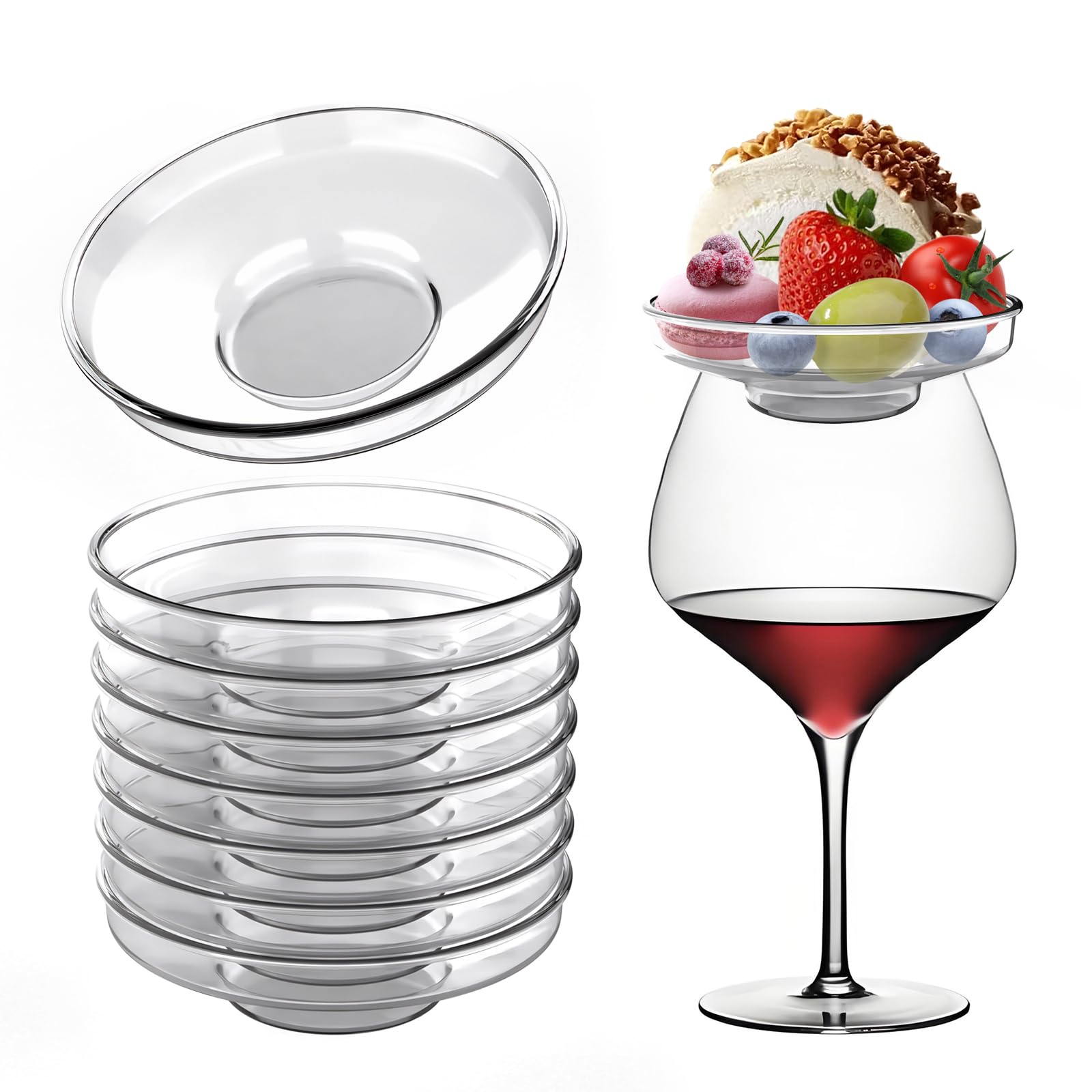 Photo 1 of Wine Glass Charcuterie Topper, Small Charcuterie Plates & Coasters, Elegant Dual-Use Serving Board for Appetizers
