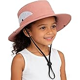 Kids Sun-Protection-Bucket-Hats for Girls - Foldable Wide Brim UV Hat for Outdoor, Beach, Girls Safari Hat (5-9 Years)