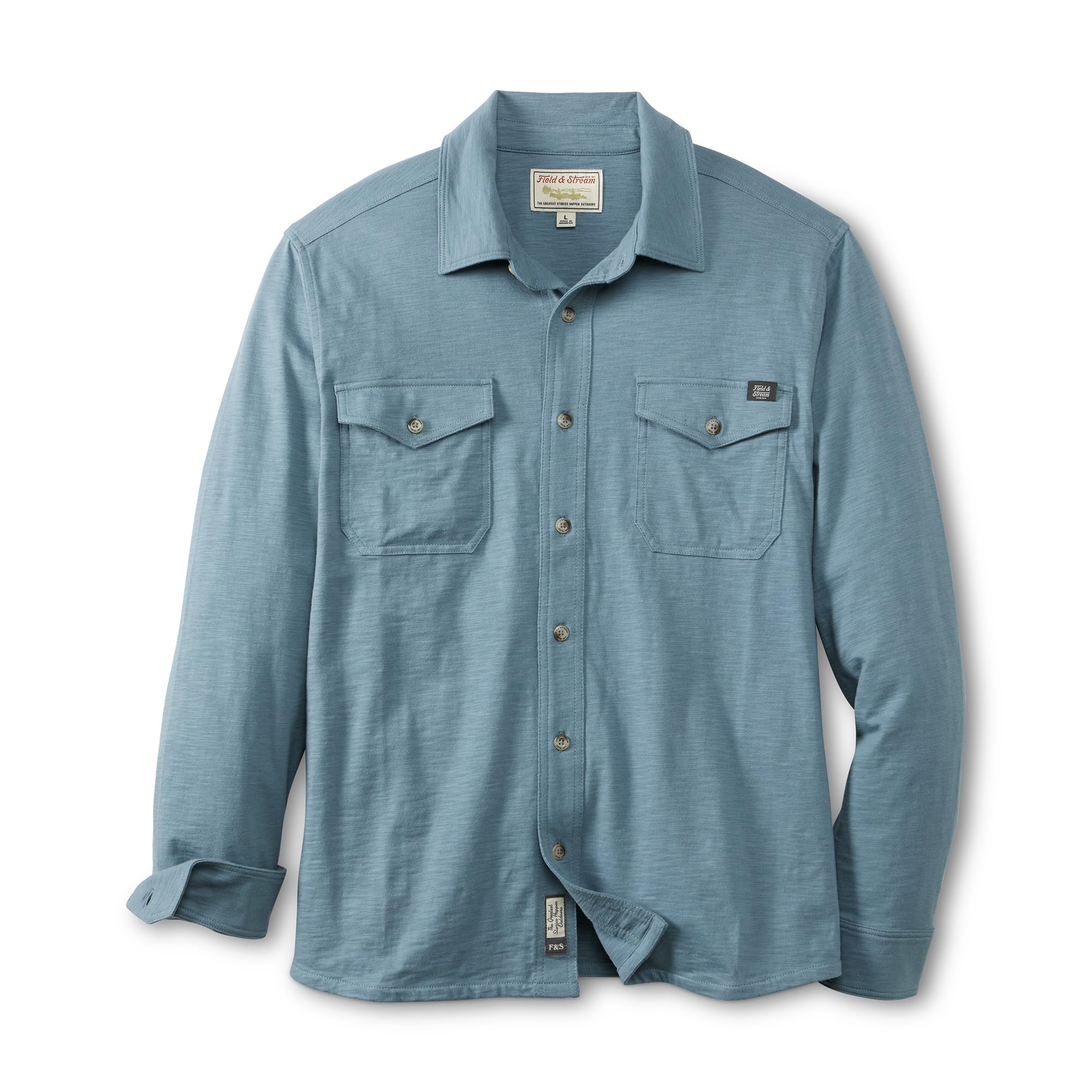 Field & Stream Men’s Oceanliner Long Sleeve Knit Shirt, Slate Blue, X-Large