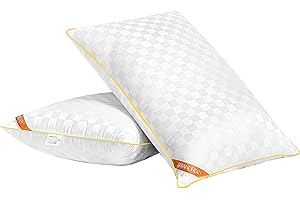 Swandream Queen Pillows Size Set of 2, Soft and Skin Friendly Down Alternative Pillow for Sleeping, Breathable Pillow for Back, Stomach or Side Sleepers, Golden, 20 * 28 Inches