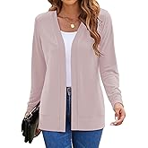 Womens Casual Lightweight Long Sleeve Cardigan Flowy Soft Open Front Knit Cardigan Sweaters