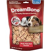 DreamBone Mini Bone Rawhide-Free Dog Treats With Real Protein, 50 Count | Daily Chew, Digests Safely and Completely, Made With Real Chicken and Veggies, For Adult Dogs