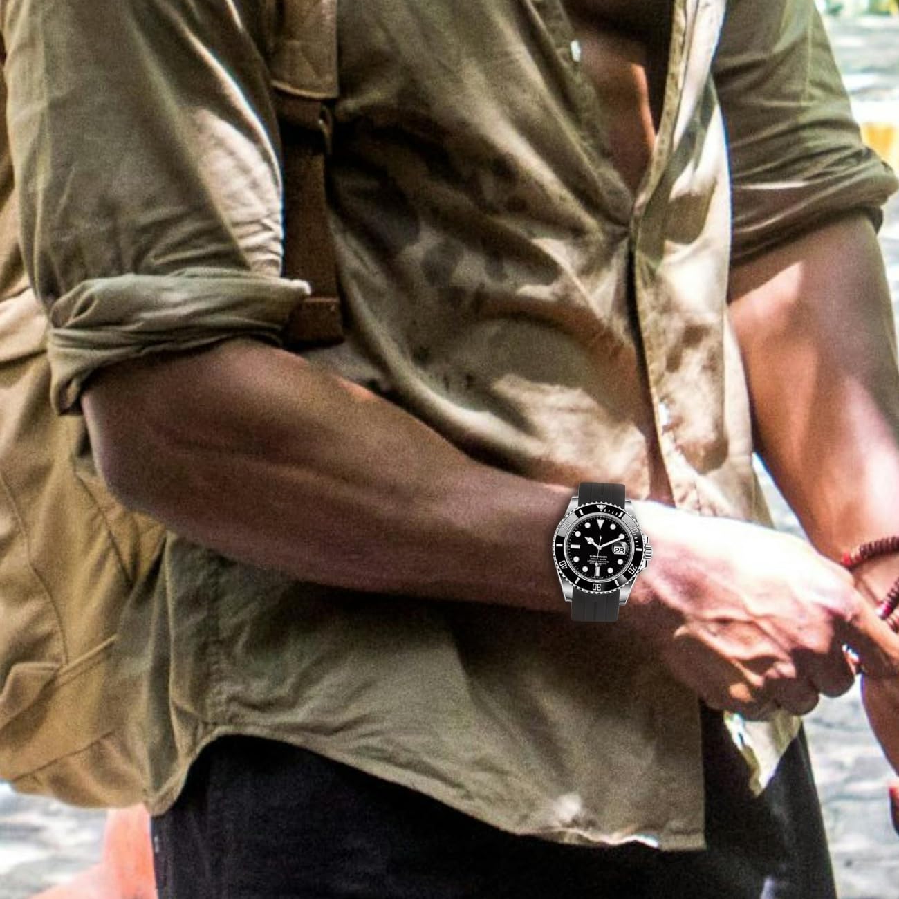 Juntan 18mm 20mm 22mm Curved End Rubber Watch Band, Tapered Silicone Curved Replacement Watch Strap for Men Women with Classic Diving Buckle