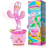 SANJOIN Dancing Talking Cactus Toy for Baby Toddlers, Baby Girl Toys, Volume Adjustable, Mimicking, Recording, Singing English Songs, Baby Toys & Gifts for Girls, Valentine's Day Gifts for Kids