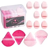 BS-MALL Powder Puff with Small Mini Figure Makeup Sponge For Concealr Powder Blush Pack of 12 Pink