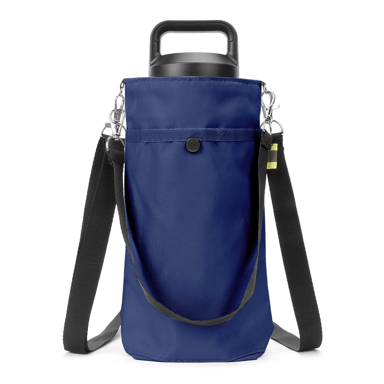 Linkidea Water Bottle Carrier Compatible with YETI Rambler Bottle 18oz/26oz, Owala FreeSip 24oz, Waterbottle Sling Bag Holder with Shoulder Strap, Navy Blue